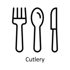 Cutlery Vector outline Icon Design illustration. Kitchen and home  Symbol on White background EPS 10 File