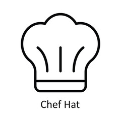 Obraz premium Chef Hat Vector outline Icon Design illustration. Kitchen and home Symbol on White background EPS 10 File