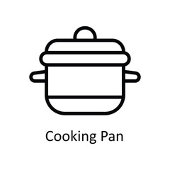 Cooking Pan Vector outline Icon Design illustration. Kitchen and home  Symbol on White background EPS 10 File