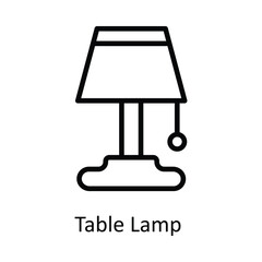 Table Lamp Vector outline Icon Design illustration. Kitchen and home  Symbol on White background EPS 10 File