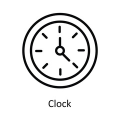 Clock Vector outline Icon Design illustration. Kitchen and home  Symbol on White background EPS 10 File