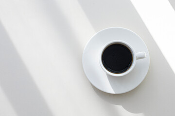 cup of espresso coffee on white background