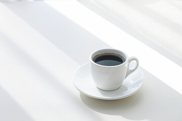 cup of espresso coffee on white background
