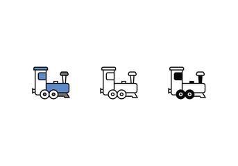 Train icons set vector stock illustration.