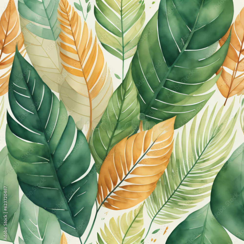 Poster seamless pattern with feathers