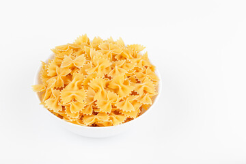 Different types and shapes of dry italian pasta