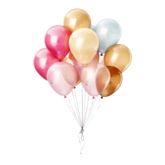 Fotobehang colorful balloons isolated on transparent background cutout © Papugrat