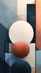 Minimalist Abstract Composition with Clean Geometric Shapes AI Generated