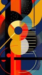 Modern Abstract Composition with Intersecting Lines and Bold Shapes AI Generated