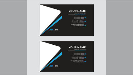 set template for company corporate style. balck  color. Vector illustration.Personal visiting card with company logo.