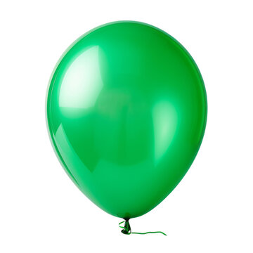 green balloon isolated on transparent background cutout