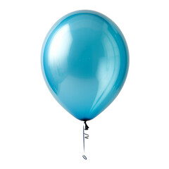 blue balloons isolated on transparent background cutout