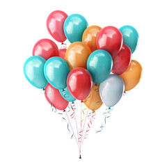 balloons isolated on transparent background cutout