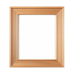 wooden picture frame isolated on transparent background cutout