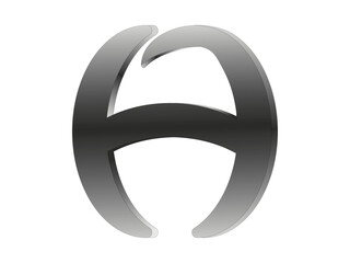 Grafika wektorowa powstała w wyniku szeregu przekształceń koła. poprzez zastosowanie gradientu uzyskano efekt tr&oacute;jwymiarowości obiektu. Stanowi on stylizację połączonych liter H i F.