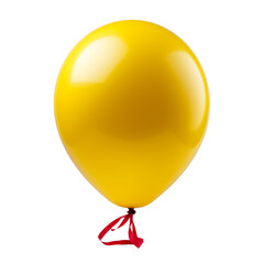 yellow balloon isolated on transparent background cutout