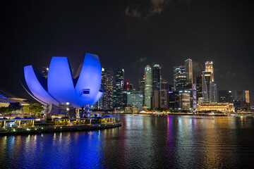 Singapore landmarks by night