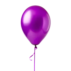 Stickers muraux Ballon purple balloon isolated on transparent background cutout