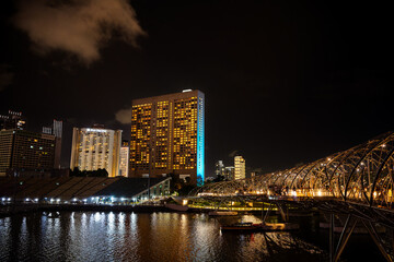 Fototapeta premium Singapore landmarks by night