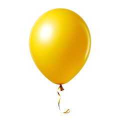 yellow balloon isolated on transparent background cutout