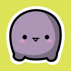 cute violet monster creature cartoon sticker for children toys