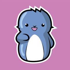 super cute kawaii penguin cartoon sticker for kids journals and projects