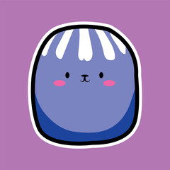 cute blue monster creature cartoon sticker for children toys