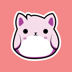 cute pink cloud cat cartoon sticker for children toys