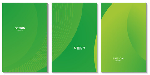 set of posters. set of covers. set of flyers. abstract green gradient organic background