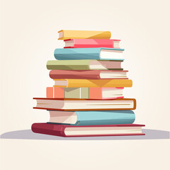 A stack of books on a white background
