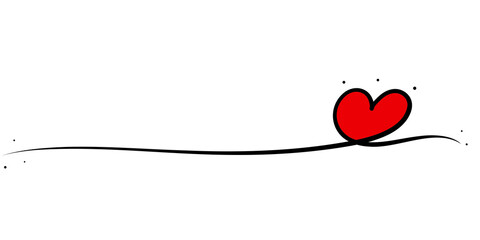 Red heart symbol drawing line of love hearts ribbon concept