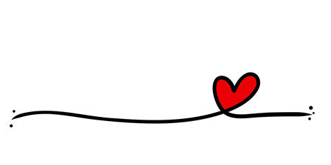 Red heart symbol drawing line love romance concept