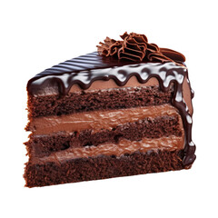 Obraz premium chocolate cake isolated on transparent background cutout