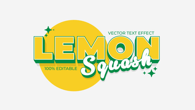 Lemon squash editable text effect