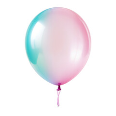 blue pink balloon isolated on transparent background cutout