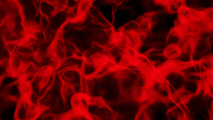 Red abtract background, glowing smoke pattern isolated on black