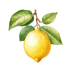 Watercolor lemon. Vegetable clipart illustration. Generative AI