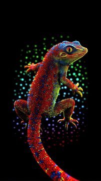 Pixelated Gecko in Focus. Generative AI
