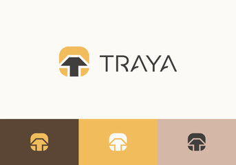 T letter logo design minimalist and simple shape