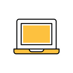 Laptop icon vector stock illustration.