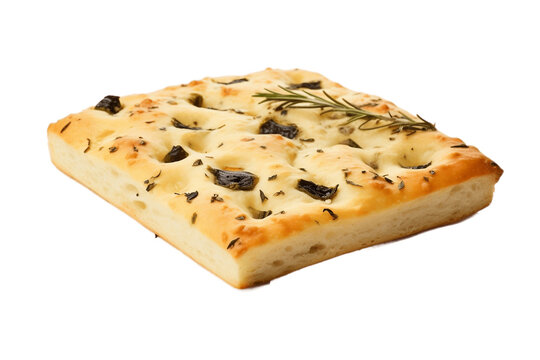 Isolated Focaccia Bread on Transparent Background. Generative AI