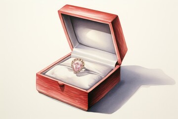 Watercolor wedding ring. Generate Ai
