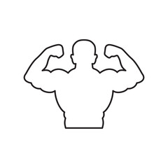 Muscle vector icon. Bodybuilder flat sign design. Biceps symbol pictogram. UX UI icon