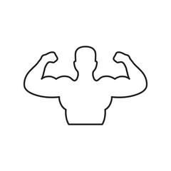 Muscle vector icon. Bodybuilder flat sign design. Biceps symbol pictogram. UX UI icon