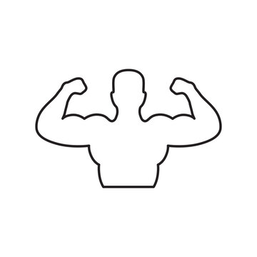 Muscle vector icon. Bodybuilder flat sign design. Biceps symbol pictogram. UX UI icon