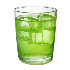 glass of green juice isolated on transparent background cutout
