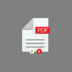 Documents file format Icon 3d Style ui icon Downloading document concept Glossy 3d