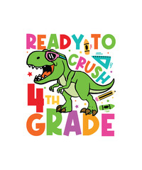 Crushed 4th grade of school svg design, back to school, kindergartens svg, pre k funny kids