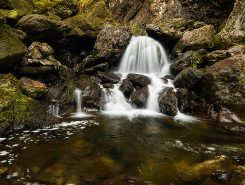 Lodore falls near Keswick in the lake district Cumbria north east England UK