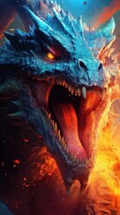 Capturing the Excitement and Energy of a Dragon in Bold and Vibrant Colors AI Generated